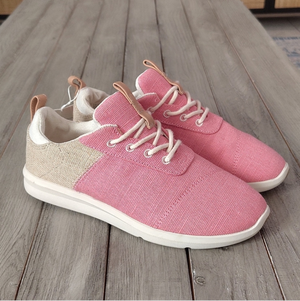 NWT TOMS Earthwise Sneakers In Tea Pink/ Natural Size Woman's 7.5 - Picture 6 of 12